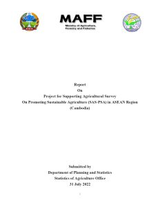 SAS-PSA Project in Cambodia A pilot study on SDG indicator 2.4.1 in Battambang Province, Cambodia