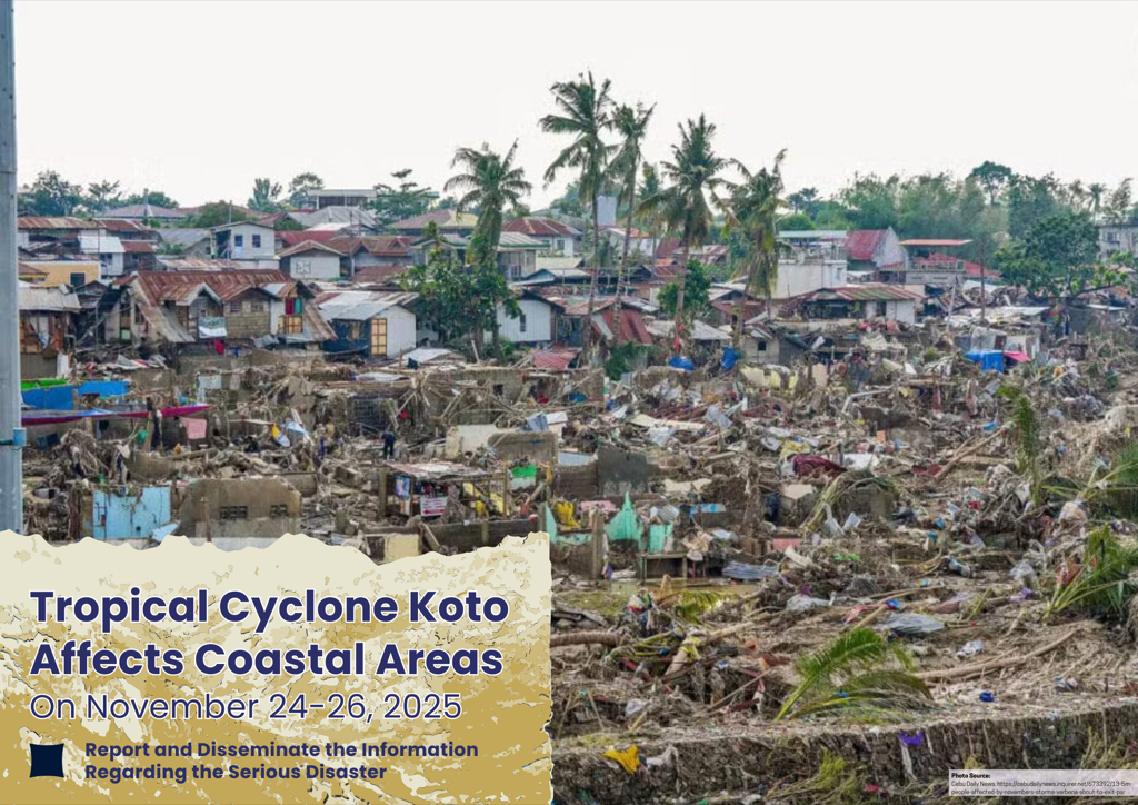 Tropical Cyclone Koto Affects Coastal Areas, 24–26 November 2025
