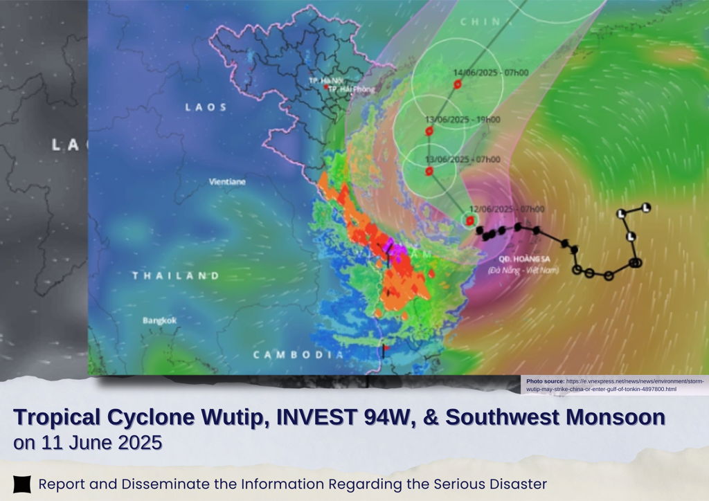 Tropical Cyclone Wutip, INVEST 94W, and Southwest Monsoon, 11 June 2025